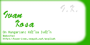 ivan kosa business card